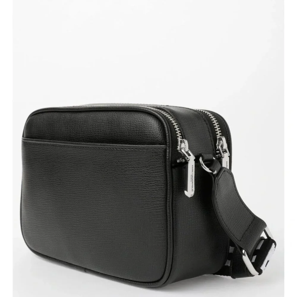 NEW! KARL LAGERFELD PARIS Maybelle Crossbody Logo Camera Bag | BLACK